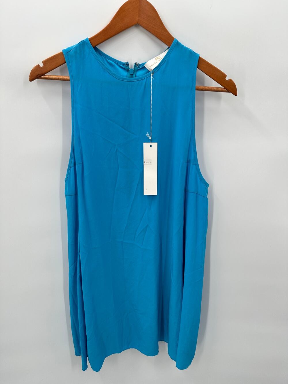 AMANDA UPRICHARD NWT 100% Silk Blue Shift Mini Dress // S